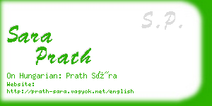 sara prath business card